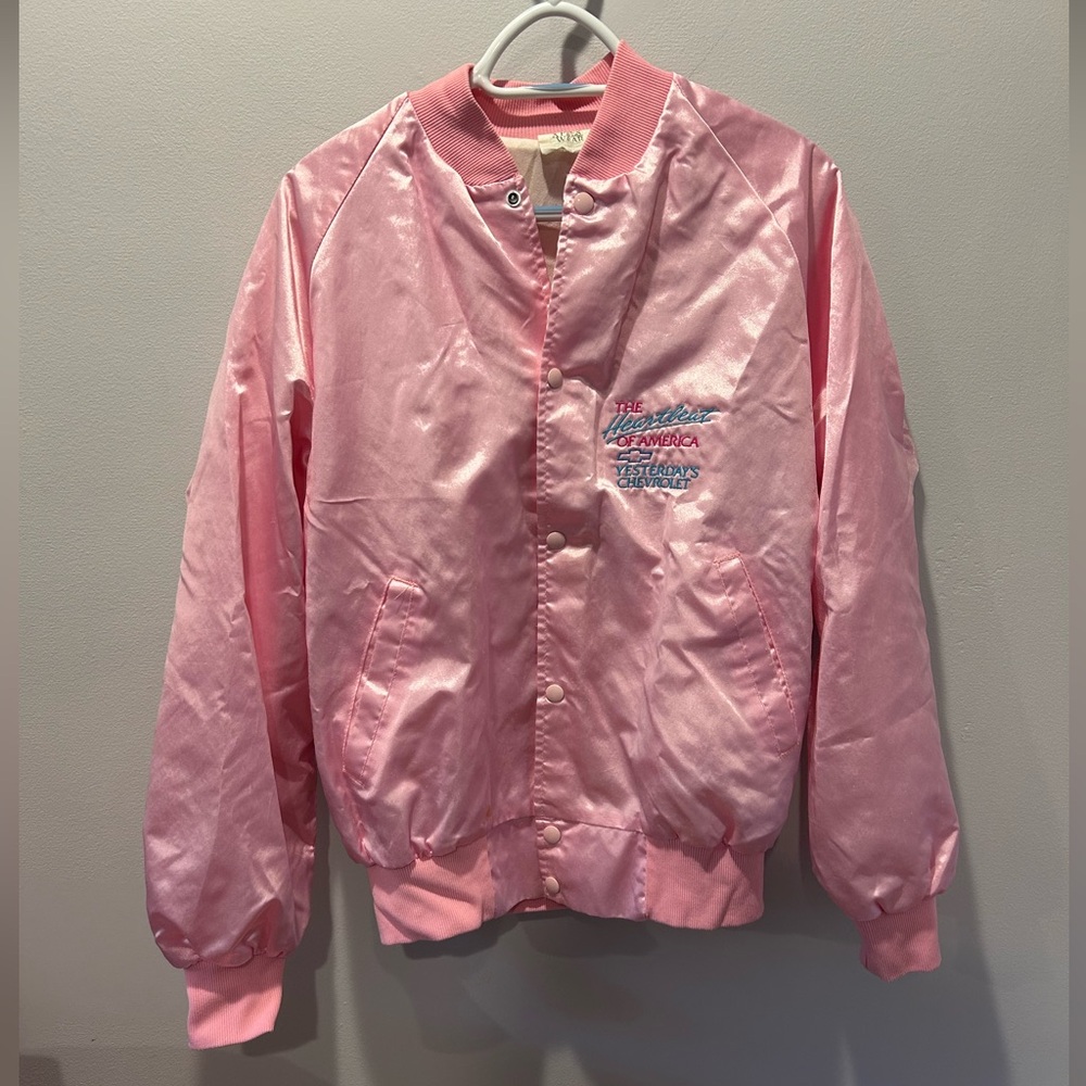 Vintage 90s Chevy "Heartbeat Of America" satin bomber jacket M